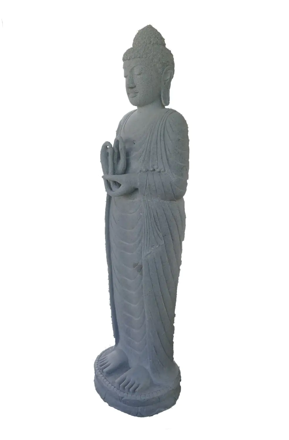  Product image 4 of the product “Standing Buddha made of Riverstone in Dharmachakra position - gesture of wheel of the teaching of Dharma. About 150cm height. ”
